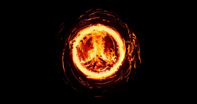 fire portal effect on black background