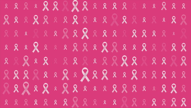 Breast cancer awareness month. Pink ribbon tapes pattern background