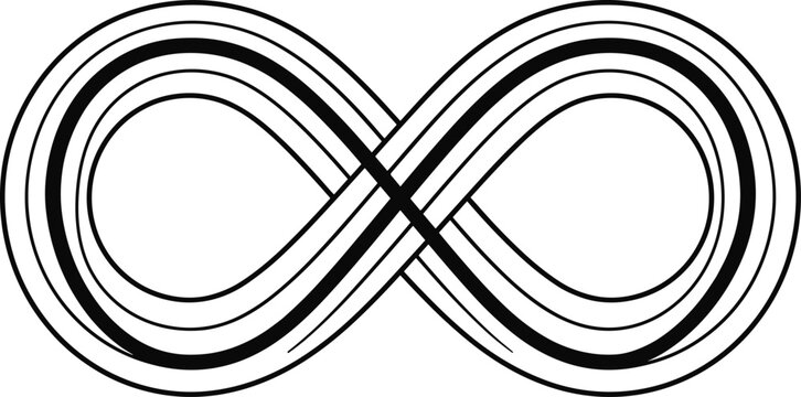 Elegant Infinity Loop Symbol Illustration Featuring Abstract Endless Line Design, Modern Geometric Curves, and Minimal Vector Artwork