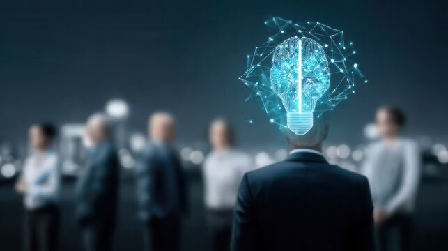 Innovation is the concept, the brain is the canvas, and a new idea is the result of deep thinking, creativity, and advanced cognition.