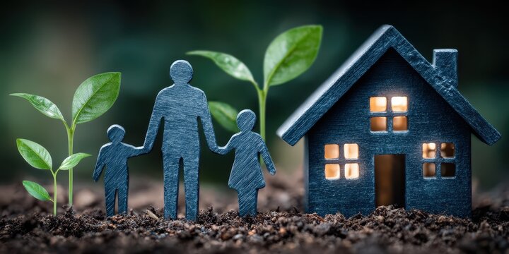 Stability and protection are vital for a family household where a spouse and child lead a fulfilling life surrounded by nature and light.