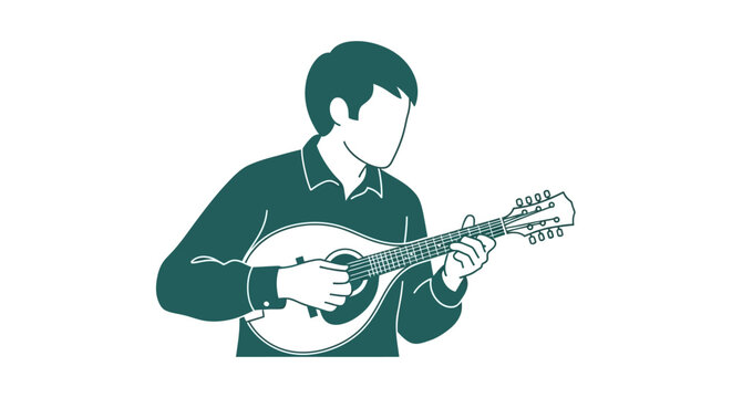 Man Playing Banjo Music Instrument.