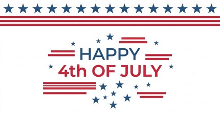 Obraz premium Happy 4th of July greeting with stars and stripes design elements