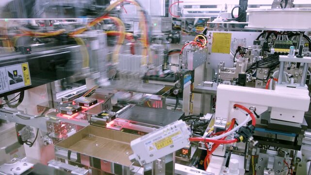 Mobile Phone Touch Monitor Production Line.
Shots sequence of manufacturing production line of touch panel monitor screen for mobile phone.
