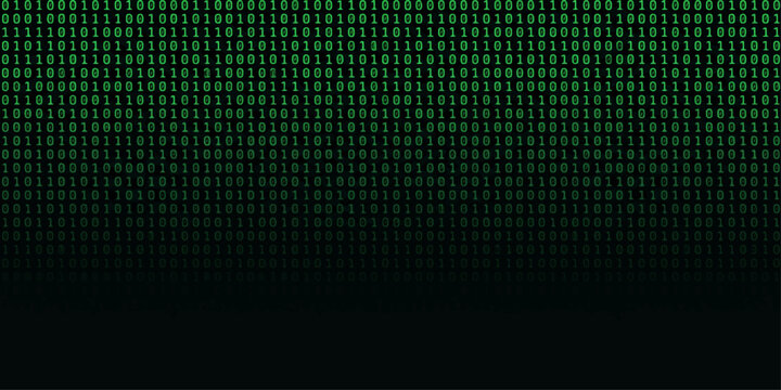 Classic green binary code ultra dense small character full screen matrix on black for iconic sci-fi and programming presentation design