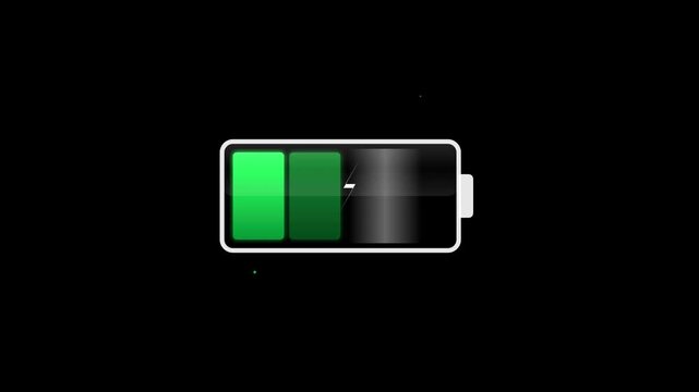 battery charging level icon status green screen overlay