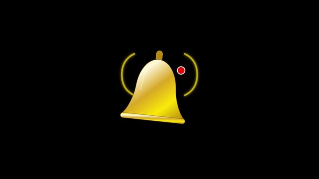 bell notification alert icon green screen animation