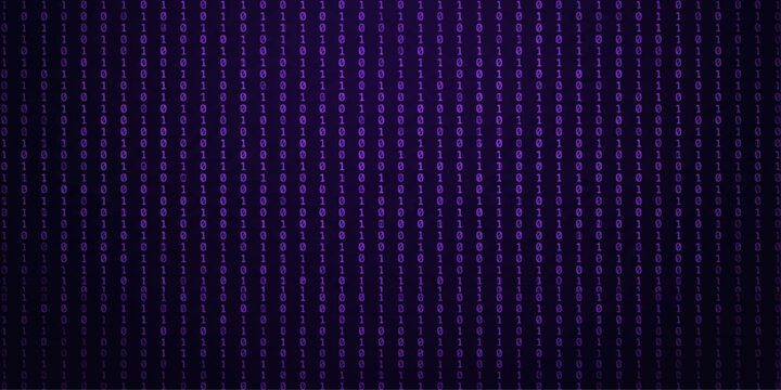 Muted dark violet binary code soft vertical streams on deep background for subtle cyberpunk and gaming atmosphere background design use