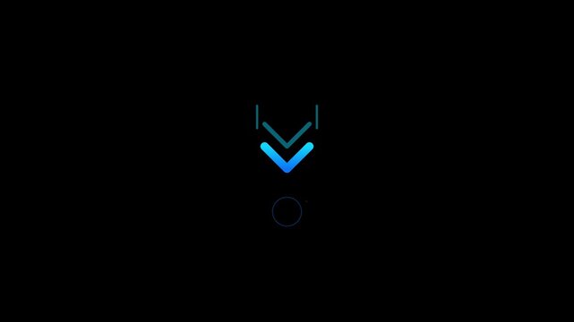 Bouncing Blue Arrow Pointing Down Navigation Overlay