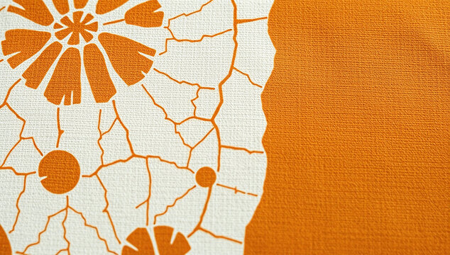 Traditional hand stamped batik fabric with organic wax resist lines