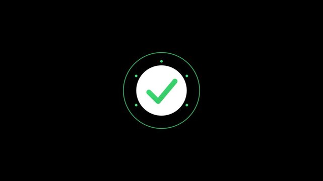 bouncing green check mark for correct answer feedback