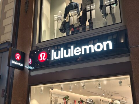 Oslo, Norway-Nov.25th 2025: lululemon brand logo store sign
