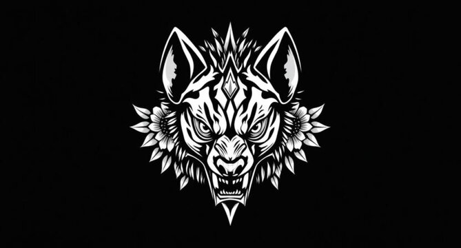 Wolf Tribal Tattoo Design with Fierce Animal Head Illustration
