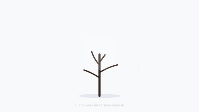 business growth tree investment financial sustainability animation