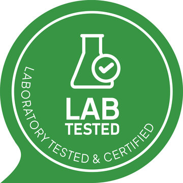 lab tested badge green vector