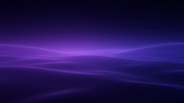 Abstract flowing purple and blue gradient waves with soft glowing light effects creating a smooth ethereal digital landscape technology