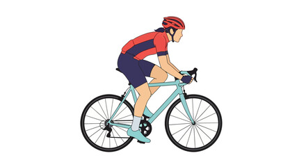 Fototapeta premium Cyclist Riding Bicycle, Athletic Sport, Healthy Lifestyle, Vector Art
