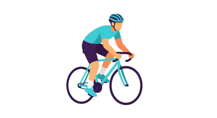 Naklejka premium Cyclist Riding Bicycle, Sports, Health, Outdoor Activity