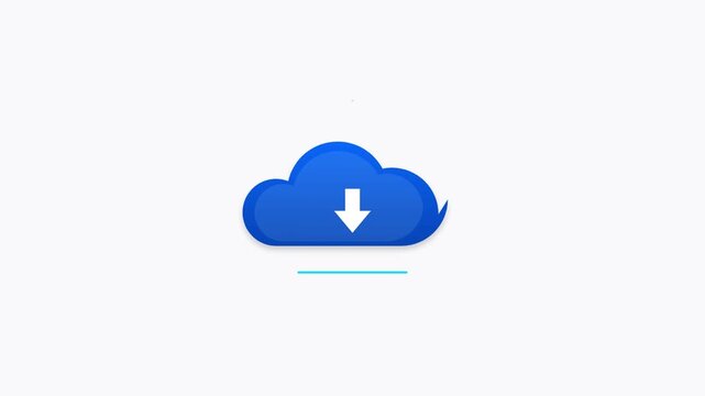 cloud download file transfer internet server animation