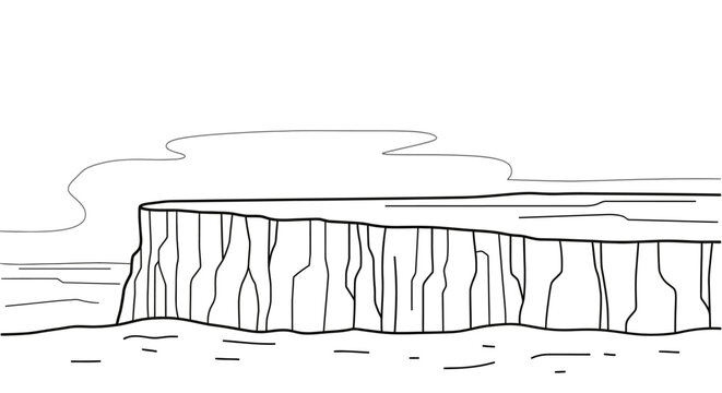 Large Cliff Formations in Landscape.