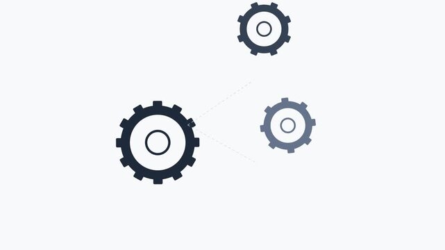 configuration settings cogs spinning process gear animation