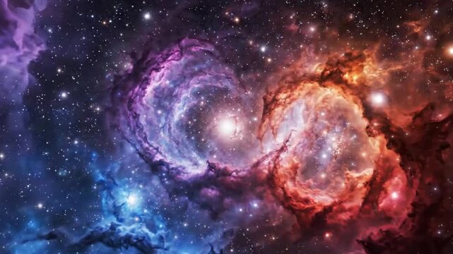 Heart Nebula in Deep Space Cosmic Love, Stellar Nursery, Colorful Galaxy
