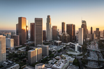 Aerial view of the skyline of Los Angeles, California. © Chenxiaoyang