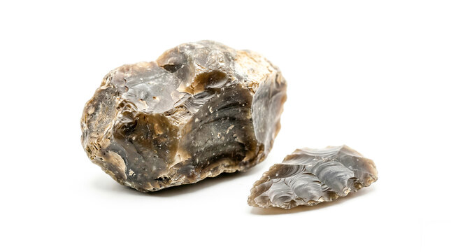 Ancient flint core sparks. Napoleon's army