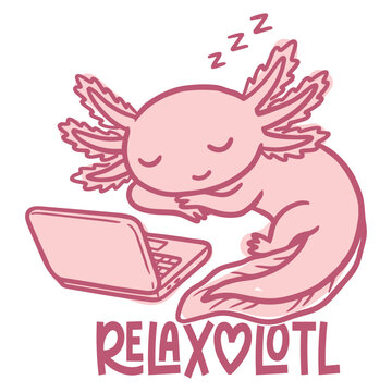 Relaxolotl - Axolotl Illustration