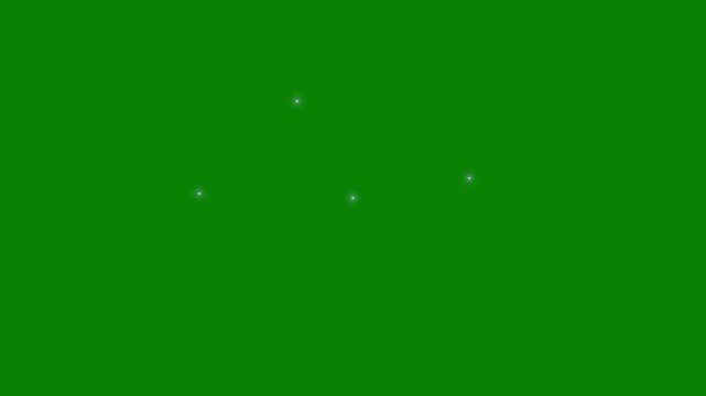 Cartoon Style Twinkling Stars and Shining Lights , Sparkling stars blinking animation on green screen background.Doodle flat vector sparkling star green Sky , 4k video