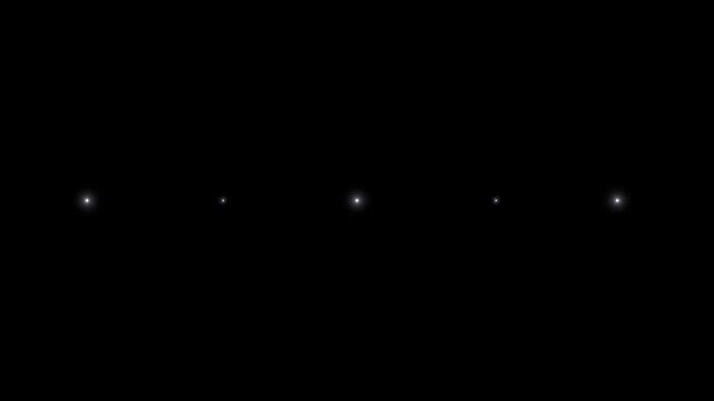 Sparkling stars shine animation, shimmering light , blinking light effect on black screen background. 4k video. Blinking retro vector stars and dots, twinkling starry night sky