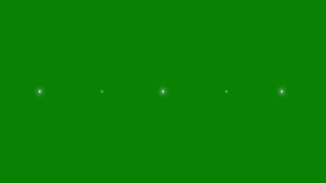 Sparkling stars shine animation, shimmering light , blinking light effect on green screen background. 4k video. Blinking retro vector stars and dots, twinkling starry night sky