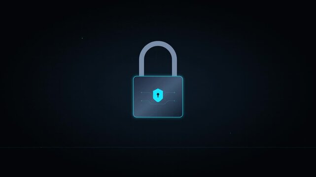 data encryption padlock cyber security code animation