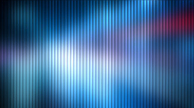 Neon-lit abstract gradient metallic reflective surface with vertical striations and fading light streaks
