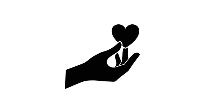 Hand holding a heart symbol communicates themes of charity, compassion, and the selfless act of providing support to those in need during times of social crisis.