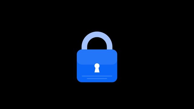 digital security padlock locking mechanism tech cyber graphic