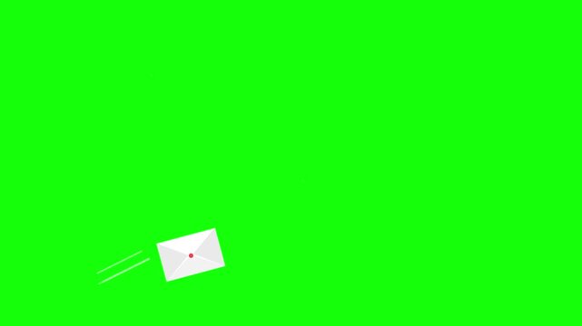 Envelope mail send icon green screen motion video