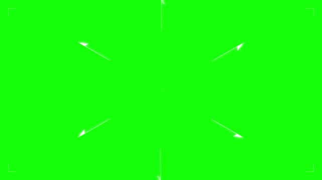 expanding outward arrow vectors green screen motion effect