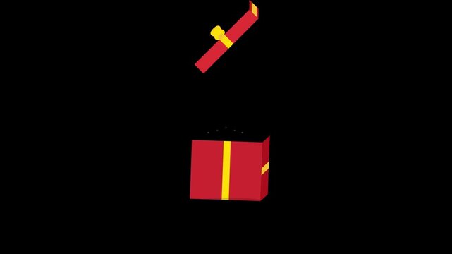 exploding box gift surprise green screen holiday graphic