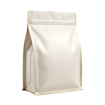 Blank beige stand up pouch bag for food packaging mockup