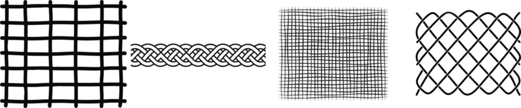 A seamless, abstract grid pattern with a high-contrast black ink fill on a white background creates an elegant, clean design suitable for image tracing tasks
