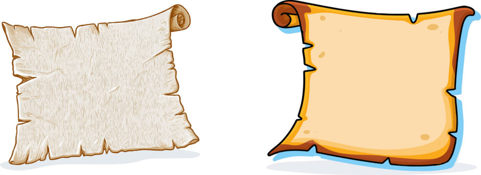 A vintage treasure map corner, crafted from aged parchment cardboard with a rustic burnt edge, isolated on a pristine white background, exuding an air of adventure and mystery