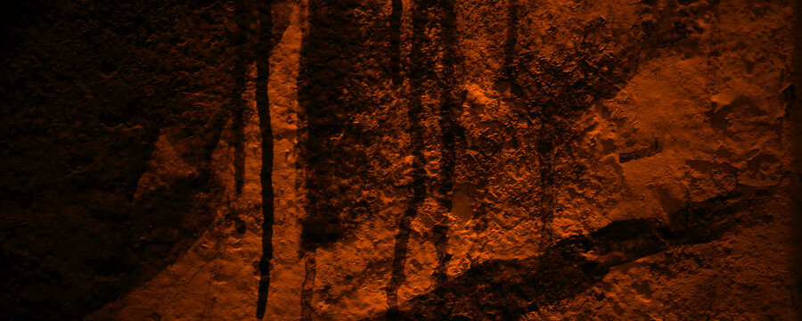 Ancient caveman art depicting prehistoric animal markings in red pigment on walls of lascaux cave, france. Suitable for history websites.
