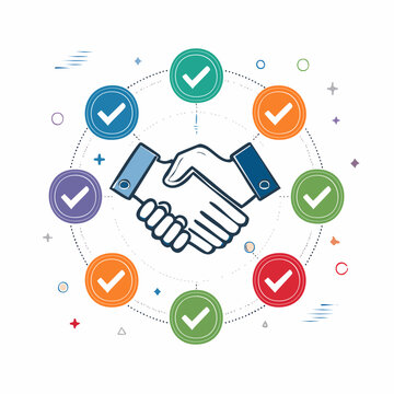 Business Partnership Agreement and Success with Checkmarks
