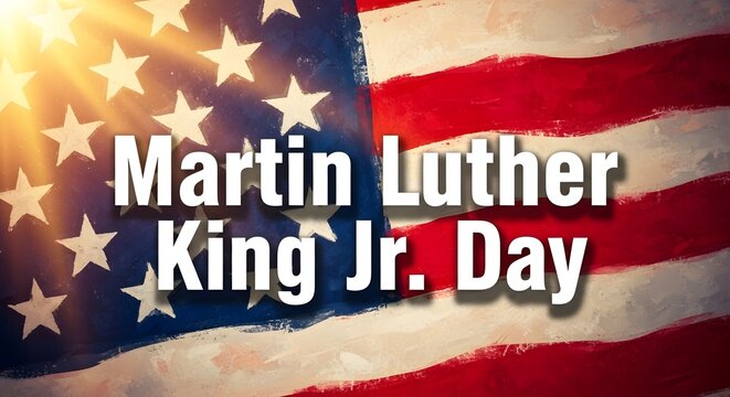 Martin luther king jr. day celebration on american flag background