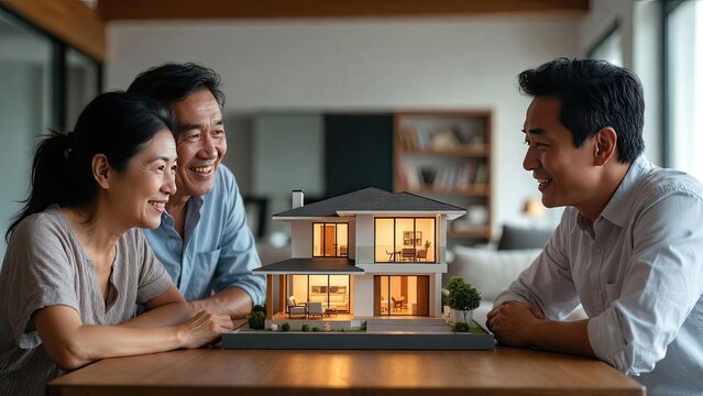 Family celebrating togetherness at modern home indoor setting gigapixel art style