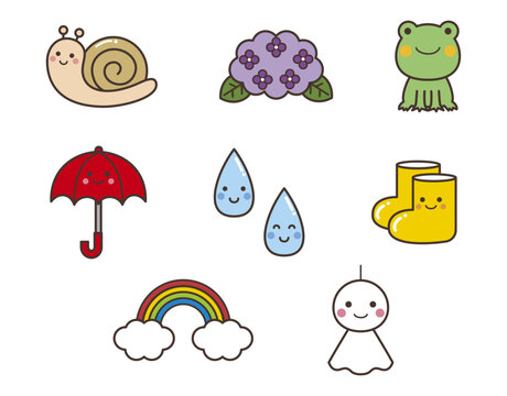 梅雨のアイコン用イラスト
