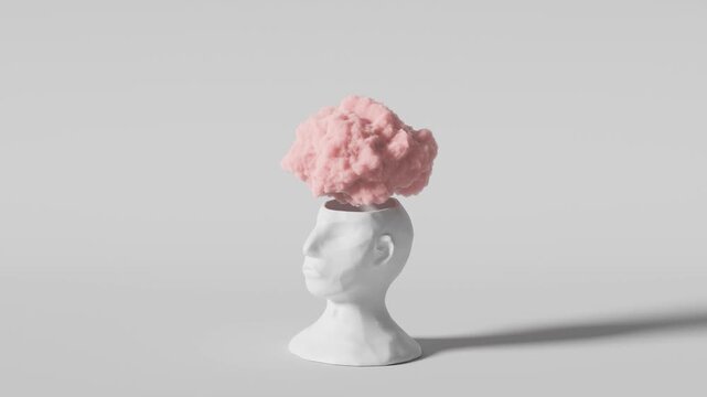 Mental relaxation. Creative idea. Minimal concept. 3d rendering	