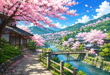 Obraz premium 春の桜風景