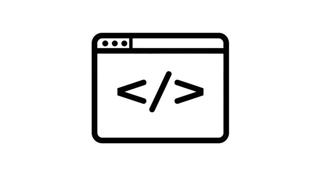 Coding HTML web development symbol.